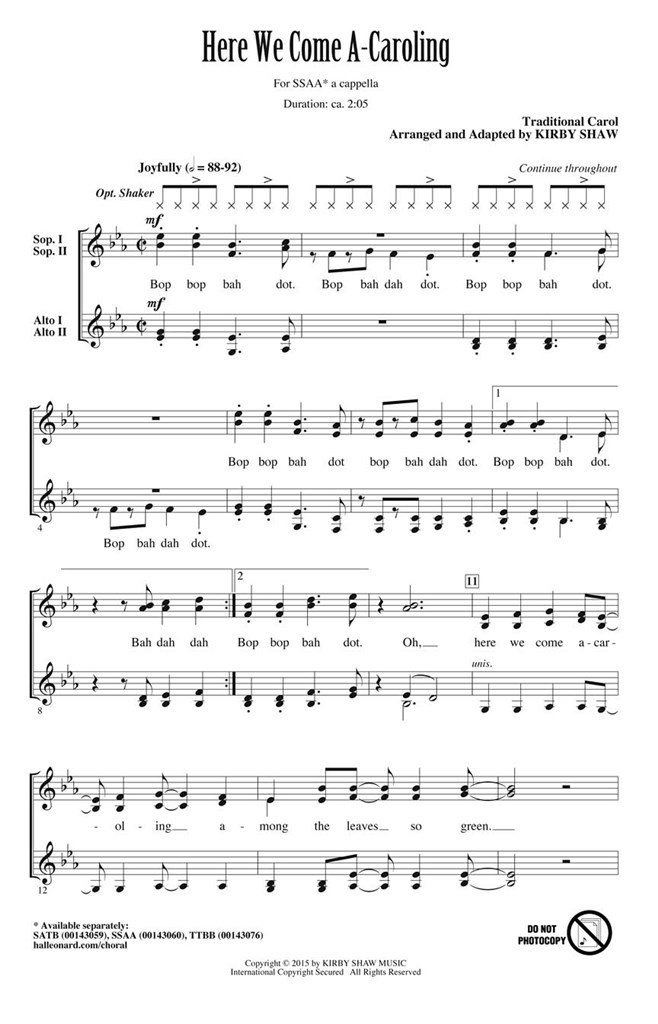 Here We Come A-Caroling